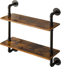 YMYNY Industrial Pipe Shelf Bracket, 2 Tiers Retro Wall Mounted Floating Shelf by High-qualityhomefurnishing