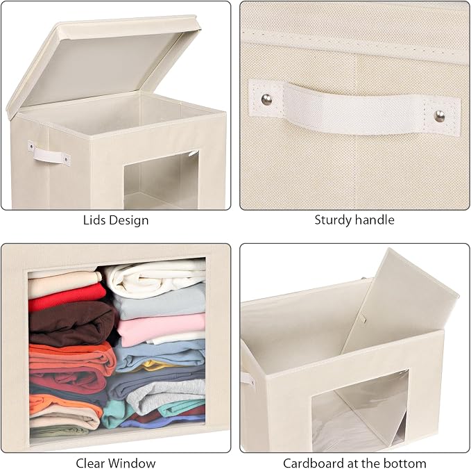 Univivi Foldable Fabric Storage Boxes Large Storage Bins - Image 4