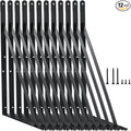 12 Pack L16 x H 10" Black Heavy Duty Shelf Brackets by MHMYDZ
