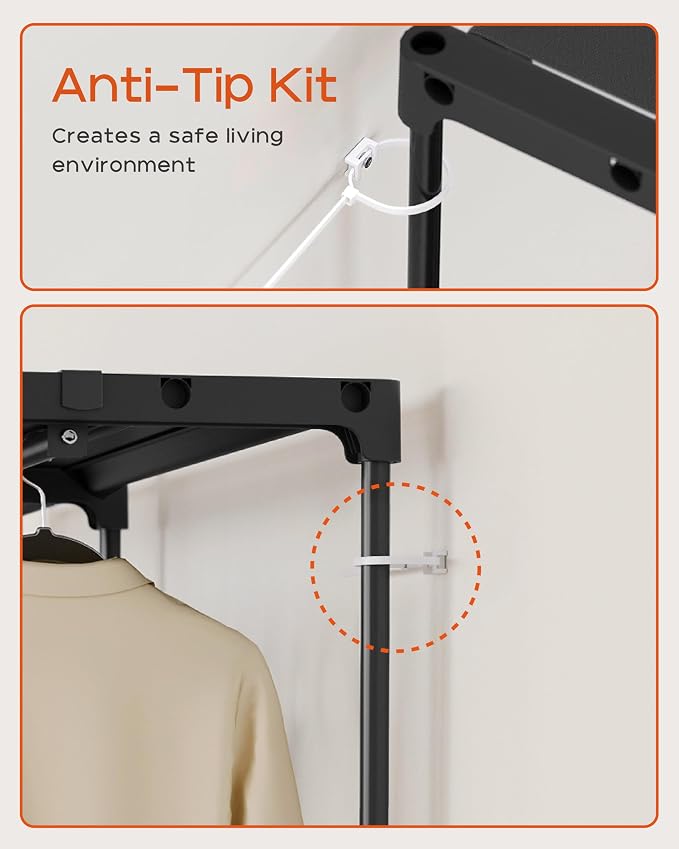 Clothes Rack, Portable Closet, 81.1 Inch Large Capacity Wardrobe Closet - Image 7