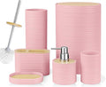 CERBIOR Bathroom Accessories Set 6 Piece Bamboo Bath Ensemble Includes Soap by CERBIOR