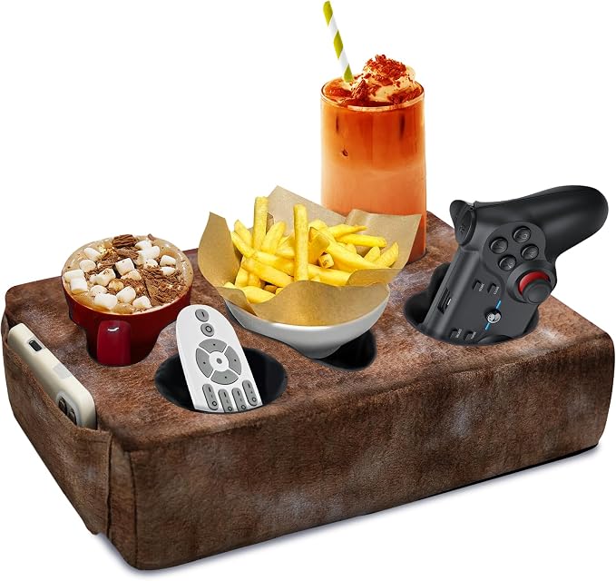 Couch Cup Holder Pillow, 5 Hole Couch Drink Holder! Keep Drinks Hand Side and by NISDOING
