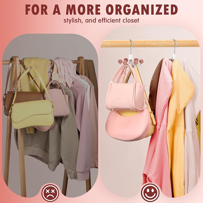 DOIOWN Purse Organizer, 4 Pack Space Saving Purse Hangers - Image 3
