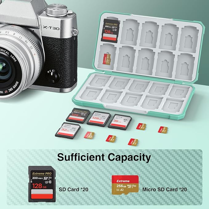 HEIYING Memory Card Case for SD/TF Cards, Portable SD Card Holder Storage Case - Image 2