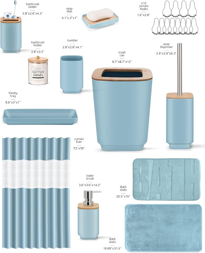 Bathroom Accessories Set, 24 Pieces Bathroom Accessory Set - Image 4