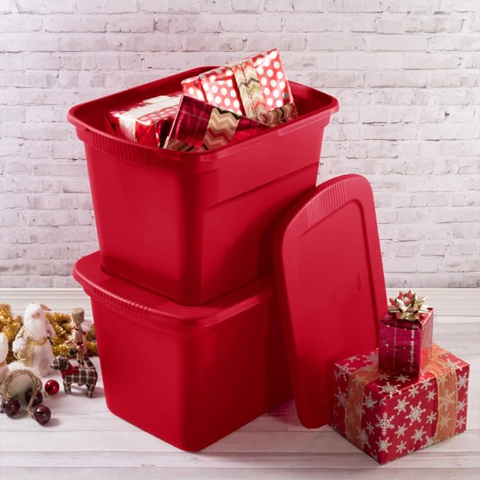Sterilite Heavy Duty 18 Gallon Stacking Seasonal Storage Tote - Image 4