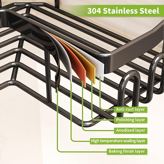 Corner Shower Caddy with Soap Holder, 2 Pack Stainless Steel Corner Shower - Image 4