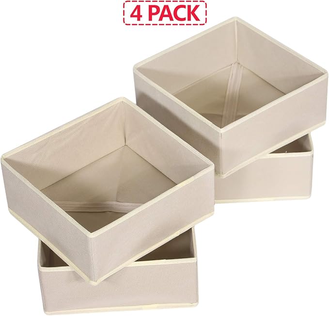 DIOMMELL 4 Pack Foldable Cloth Storage Box Closet Dresser Drawer Organizer - Image 6
