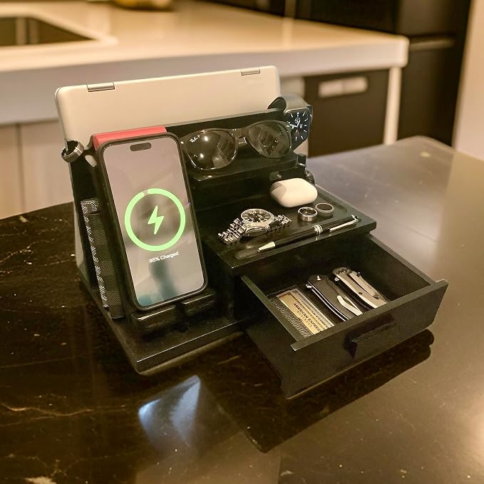 Black Wood Phone Docking Station - Image 7