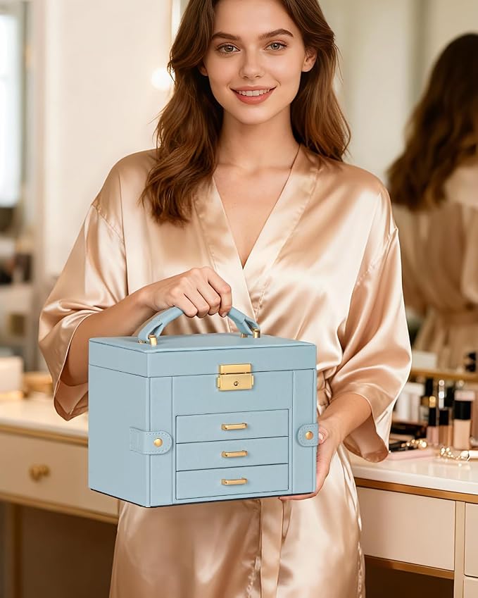 TORIBIO Jewelry Box for Women, Leather Jewelry Organizer - Image 8
