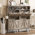 Shoe Cabinet with 4 Flip Drawers, Farmhouse Shoe Storage Cabinet by Halitaa