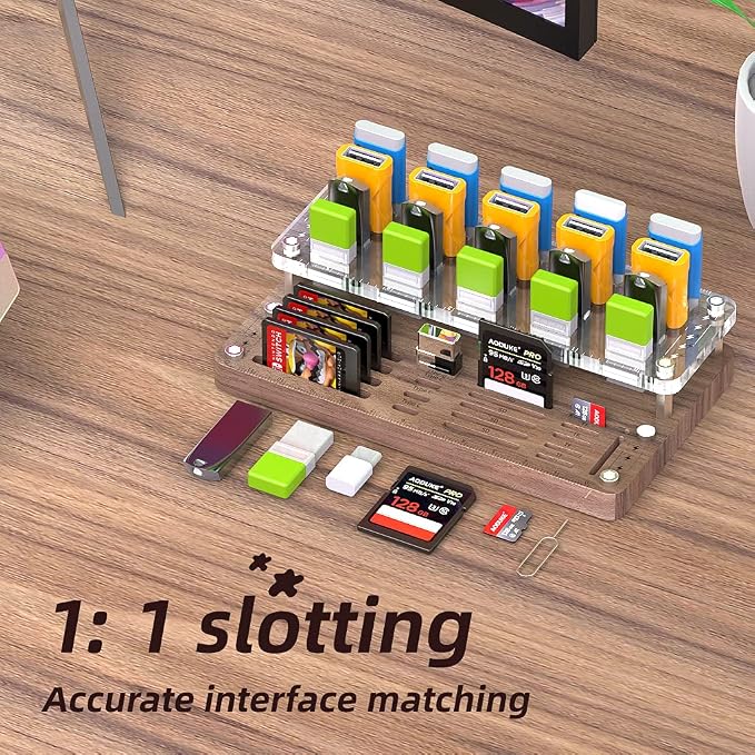 Wooden Memory Card Case for TF, Micro SD Cards and USB Drives - Image 4