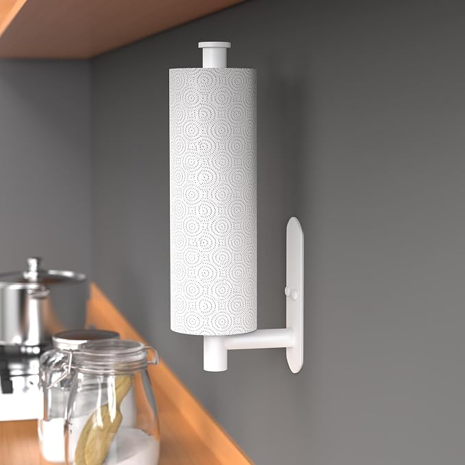 HUFEEOH Adhesive Paper Towel Holder Under Cabinet Wall Mount - Image 3