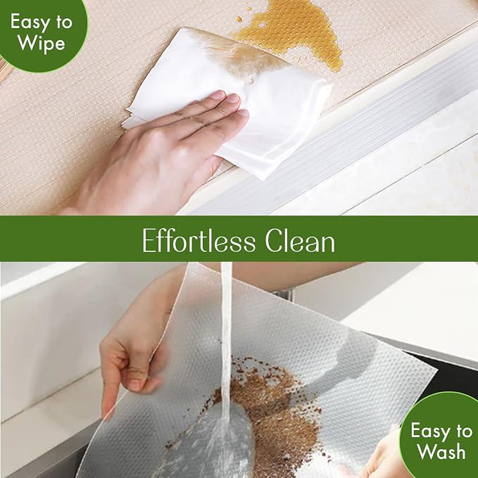 EVALAND Shelf Liners for Kitchen Cabinets Non-Adhesive 12" x 20 FT Clear Drawer - Image 6