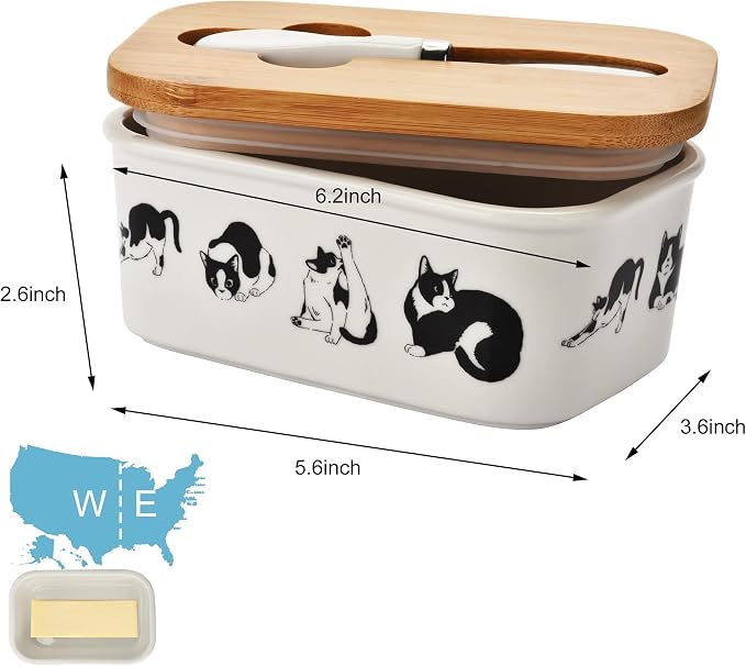 Cute Cat Large Butter Dish - Image 4