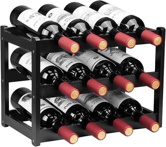 Bamboo Wine Rack, Sturdy and Durable Wine Storage Cabinet Shelf, Wine Racks by Homevany