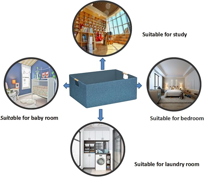 Foldable Storage Box with Handles | 16.9 Inch Collapsible Organizer - Image 3