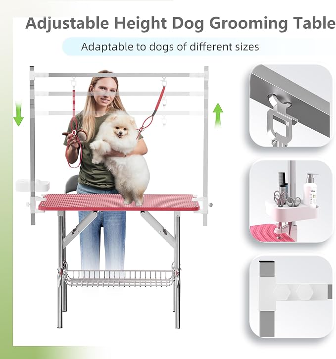 VFK 36''/47''Large Dog Grooming Table, Foldable Pet Station at Home, Dog - Image 6