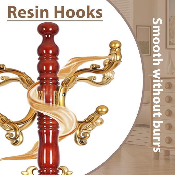 Solid Wooden Coat Rack Stand, Coat Racks Freestanding - Image 2
