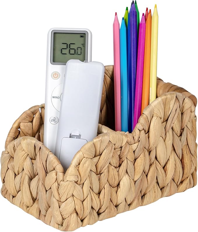 Scalloped TV Remote Control Holder Bedside Organizer, Office Desk Caddy Storage by Kriitools