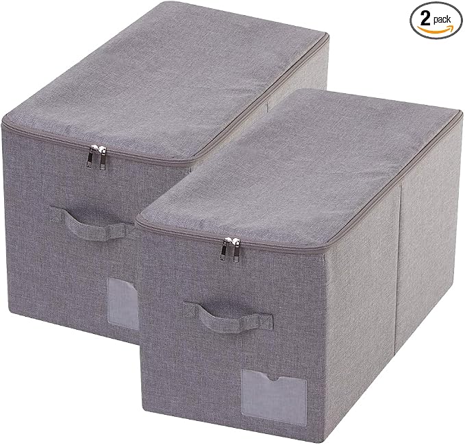 iwill CREATE PRO Pack of 2, Large Size Folding Washable Fabric Storage Boxes by iwillCREATEPRO