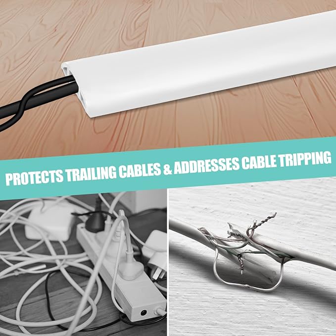 Floor Cord Cover Self Adhesive Cord Hider, 10FT Cable Management, Extension - Image 6