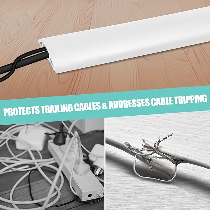 Floor Cord Cover Self Adhesive Cord Hider, 3.3FT Cable Management, Extension - Image 6