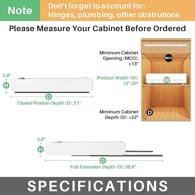 Kitstorack Pull out Cabinet Organizer, Expandable Heavy Duty Slide out Drawers - Image 2