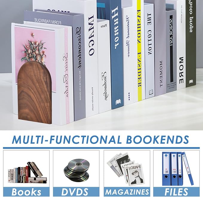 Book Ends, Sturdy Wooden Bookends - Image 8