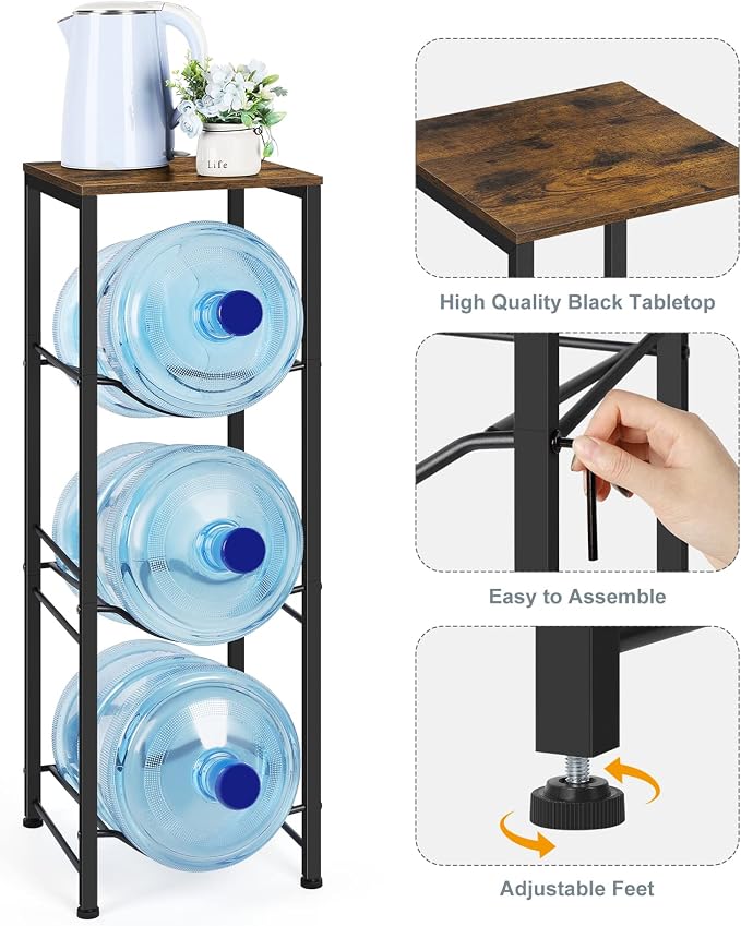 5 Gallon Water Jug Holder 3-Tiers Water Dispenser Stand Rack, Water Bottle - Image 3