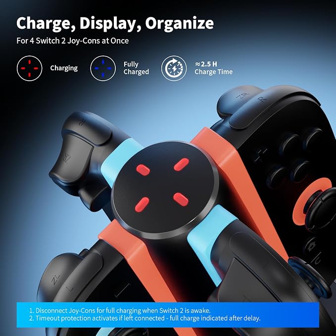 AceGamer 4-in-1 Charging Dock for Nintendo Switch 2 Joy-Con in Any Direction - Image 4