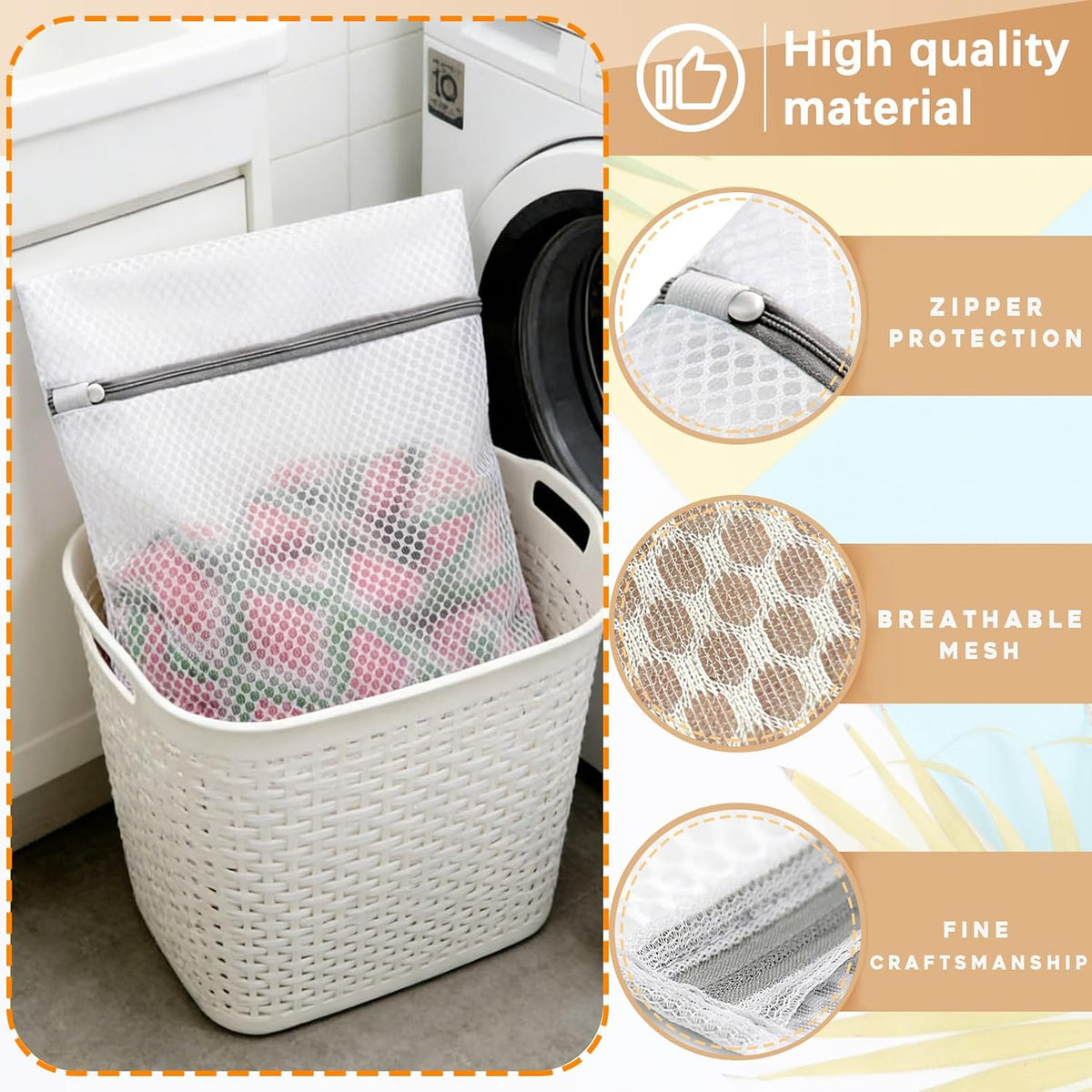 10 Pcs Laundry Bags Mesh Wash Bags, Premium Durable Double-Layer