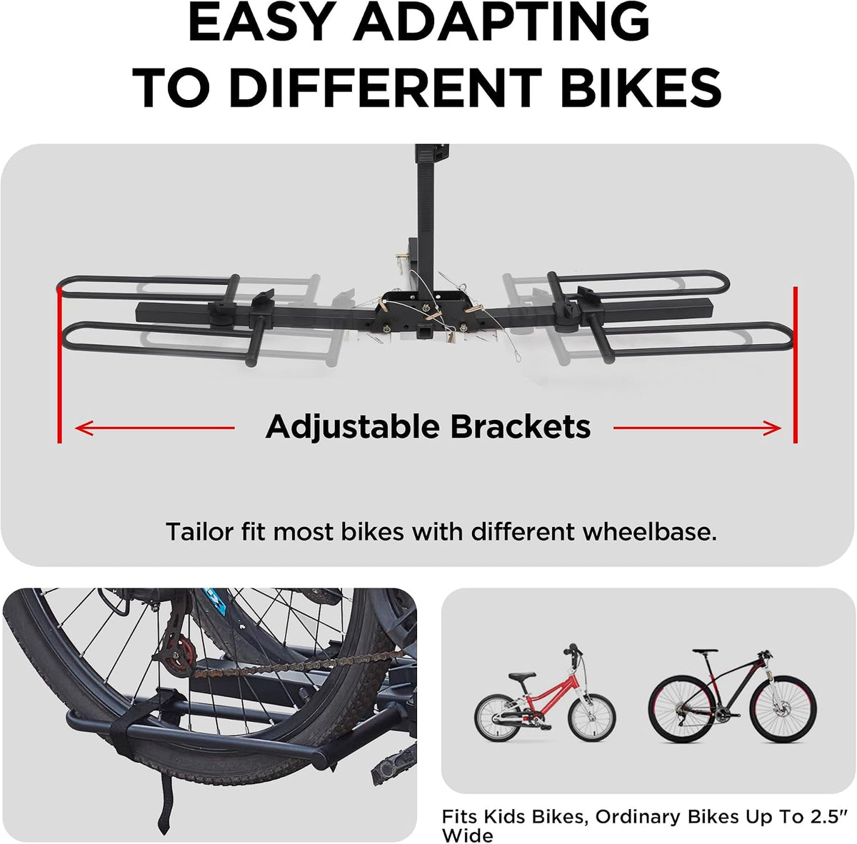 Young 2 Bike Rack Hitch Mount Foldable Platform Style, Bicycle Carrier