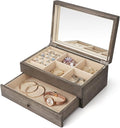 Meangood Jewelry Box Organizer for Women, 2 Layer Large Jewelry Storage Case by Meangood