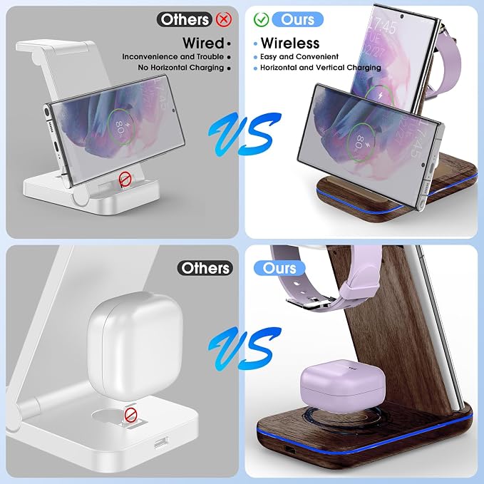 Wireless Charging Station for Samsung/Android, Fast Wireless Watch Charger - Image 9