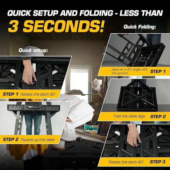 Express Folding Work Table, Easy Setup Portable Folding Work Table & Portable - Image 4