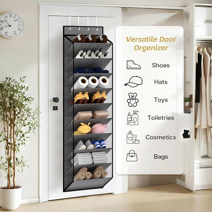 KEEPJOY 10 Tiers Mesh Over Door Shoe Organizer Storage, Hanging Shoe Holder - Image 7