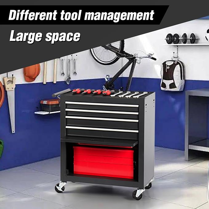4-Drawer Rolling Tool Chest, Cabinet - Image 3