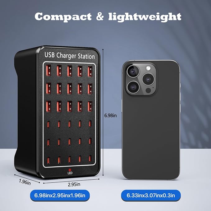 USB C Charging Station, 150W 30 Ports USB C Charger【15USB-C + 15USB-A】 - Image 6
