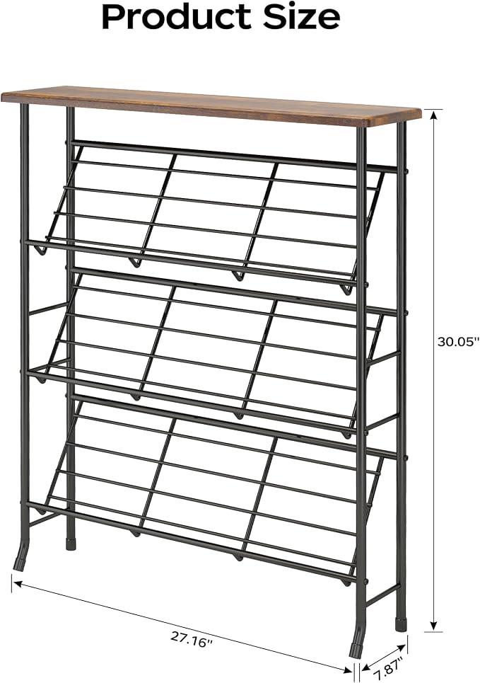 JZM Shoe Rack Storage, Narrow 4 Tier Metal Shoe Storage Shelf, Free Standing - Image 2