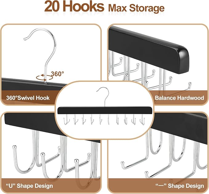 TOPIA HANGER 2 Pack 2 in 1 Belt Tie Hanger - Image 7