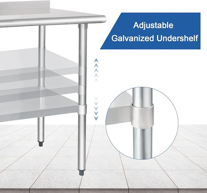HARDURA Stainless Steel Table Prep & Work Table 24 x 36 Inches NSF Heavy Duty - Image 4