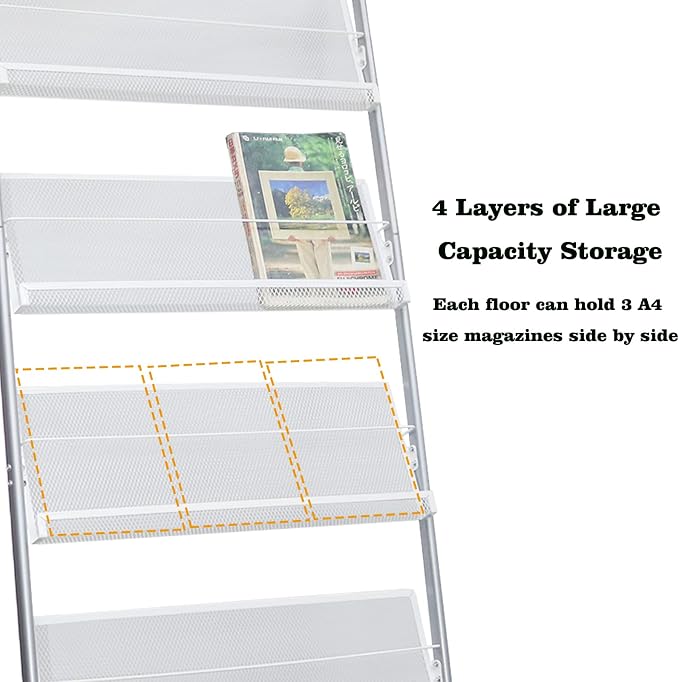 4-Layer Iron Magazine Rack - Image 4