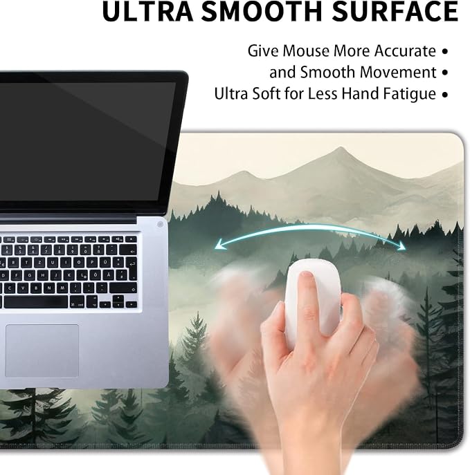 Misty Forest Large Mouse Pad, Gaming Keyboard Desk Pad, Extended Mouse Mat - Image 5