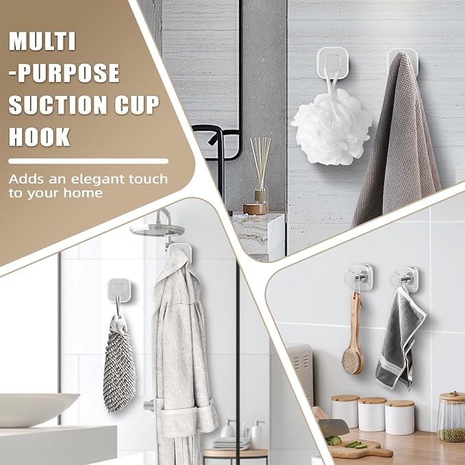 No-Drill Reusable Suction Cup Hooks, Coat Hook - Image 2