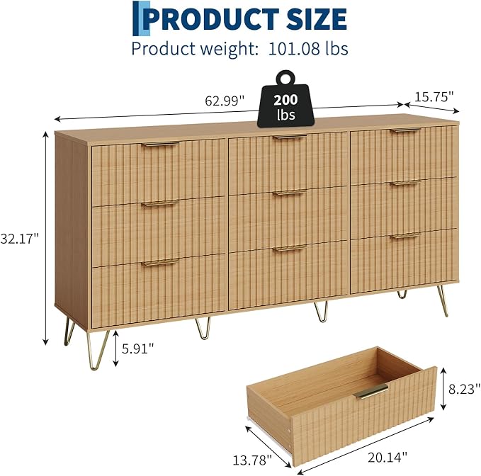 Garvee Fluted Dresser for Bedroom - Image 2