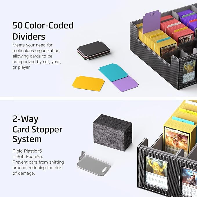 Trading Card Storage Box 5-Row 3900+ Capacity, TCG MTG Card Case - Image 5