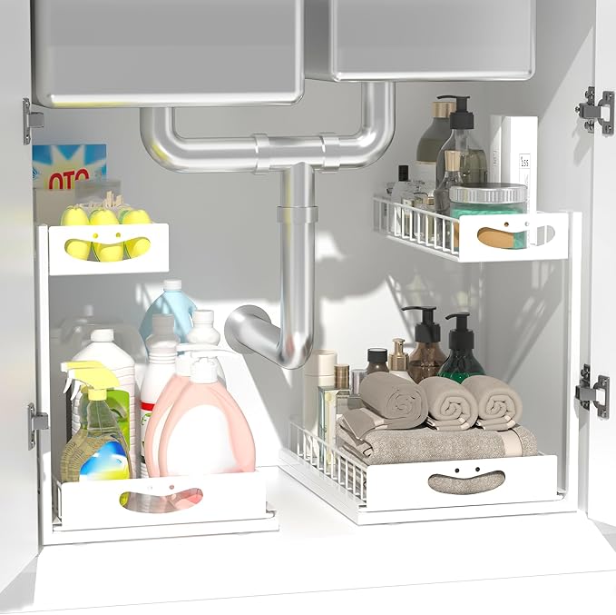 Under Sink Organizer with Pull-Out Drawers, Kitchen Sink Organizer, 2 Tier - Image 4