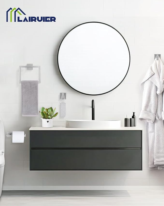 Brushed Nickel Bathroom Hardware Set 4 Pieces, Toilet Paper Holder Set SUS304 - Image 7