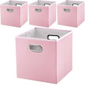 PRANDOM Leather Foldable Cube Storage Bins 13x13 inch Fabric Storage Baskets by Prandom